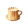 Taza de Cerámica Doméstica Pintada a Mano Estilo Japonés Rayas Retro Taza de Café Medieval Taza para Desayuno Taza para Té de la Tarde Taza para Pareja