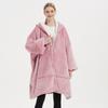 Manta Perezosa con Capucha Casual para el Hogar Cardigan con Cremallera para Pareja Ropa Perezosa Manta Portátil Sudadera Manta Pijama
