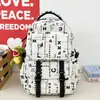 Mochila de Estilo Japonés con Graffiti de Letras, Estilo Ropa de Trabajo, Mochila Estudiantil de Nicho, Moderna, Genial para Parejas, Mochila de Viaje con Múltiples Compartimentos, Práctica Bolsa Escolar