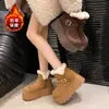 Botas de nieve tipo Birkenstock con plataforma, que aumentan la altura, para mujer, nueva colección de invierno 2026, forradas de felpa, cálidas y adecuadas para climas fríos