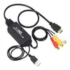 Conversor de Áudio e Vídeo Transfronteiriço Cabo Av para HDMI 1080P Adequado para Consoles de Jogo Adaptador HDMI para Av