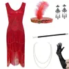 Vestido Vintage Europeo y Americano S-4XL de los Años 20, Vestido de Fiesta Gatsby con Pespuntes, Lentejuelas y Borlas