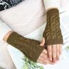 Guantes de Lana de Invierno para Mujer Estilo Coreano de Medio Dedo Tejido Retorcido Cálidos para Pareja Ciclismo y Uso del Teléfono Móvil Sin Dedos Fabricante Estilo Corto