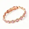 Pulsera Magnética Antiestática de Aleación Redonda con Diamantes Completos y Cierre de Una Sola Fila, Moda Popular Transfronteriza Europea y Americana de Lujo Ligero para Hombres y Mujeres
