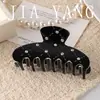 Pinza de Tiburón de Perla de Doble Cara, Pinza para el Cabello de Acetato con Patrón de Nácar de Lujo Ligero, Tamaño Grande, Sensación de Alta Gama, Pinza de Garra para la Parte Trasera de la Cabeza, Pinza Lateral para el Cabello