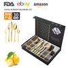 Amazon vajilla de acero inoxidable de 30 piezas 1010 juego de cuatro piezas de cuchillo, tenedor y cuchara juego de regalo de vajilla occidental transfronteriza