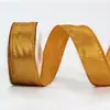 Fita de Cetim com Borda de Ferro para Artesanato DIY, Fita de Cetim de Cor Sólida para Decoração de Laços de Natal e Dia dos Namorados, Fita Moldável