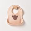 Babero de Silicona Bolsa para Comida de Bebé Babero para Alimentos Complementarios Impermeable Tridimensional Ampliar Babero Antideslizante Toalla para Agua Oso Bolsa de Silicona de Grado Alimenticio
