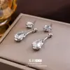 Pendientes de Zirconia con Forma de Gota Geométrica Estilo Coreano Ins, Exquisitos Pendientes de Lujo Ligero de Gama Alta, Pendientes Elegantes y con Estilo para Mujer