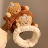 Novo desenho animado marrom urso fofo faixa de cabelo pelúcia rosto lavar maquiagem aplicar máscara outono e inverno faixa de cabelo feminino faixa de cabeça cabelo