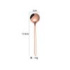 Cuchara de Acero Inoxidable 304, Cuchara Pequeña Redonda Dorada para Postre y Café, Chapado en Titanio de Moda, Venta al por Mayor de Vajilla para el Hogar, Mango Largo