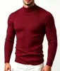 Suéter de Tricô Listrado Masculino Gola Meia-Alta Base Elástica Amazon Tricô de Cor Sólida Europeu e Americano Suéter Masculino