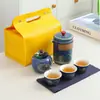 Conjunto de Chá Moderno e Simples de Uma Panela e Três Xícaras para Exterior Conjunto de Chá Portátil para Viagem Armazenamento Presente Corporativo Conjunto Rápido de Xícaras de Chá