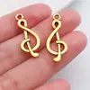 Retro Nota Dorada Música Guitarra Instrumento Musical Tambores Dy Colgante Pulsera Pendientes Llavero Accesorios