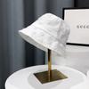 Chapéu de Pescador de Design de Nicho Estilo Japonês para Mulheres, Versão Coreana, Chapéu de Balde de Chiffon Plissado para o Verão, Emagrecimento Facial, Proteção Solar, Tendência Versátil