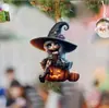 Modelo Novo Transfronteiriço Amazon Acrílico Plano Personalizado Criativo Decoração de Halloween Ornamento para Pendurar no Retrovisor do Carro