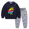 Nova coleção primavera e outono 2023 roupas infantis transfronteiriças suéter infantil calça conjunto de duas peças comércio exterior bebê algodão manga longa terno