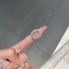 Nuevo Anillo de Calcedonia Rosa Blanco Lunar Estilo Chino Temperamento Retro Blanqueamiento Anillo para Dedo Diseño de Nicho Accesorios para Mujer