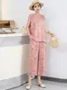 Nuevo traje de algodón y seda para mujer, atuendo elegante de verano para mamá, moderno y rejuvenecedor, conjunto casual de dos piezas sin mangas de alta gama