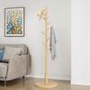 Perchero de Madera Maciza de Pie para Dormitorio, Perchero para Ropa, Almacenamiento para Habitación, Perchero Simple Vertical para Hogar, Barra
