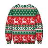 Suéter de malha com gola redonda e estampa 3D para o Natal com estampa de chifre de veado gola redonda manga longa suéter masculino e feminino estampa de Natal