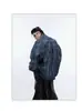 Camisa de Mezclilla Jacquard de Manga Larga de Alta Gama Estilo Americano para Hombre, Nueva Colección Otoño 2026 Chaqueta Holgada Oversize con Cuello de Solapa Moderna