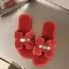 Pantuflas peludas para mujer, nueva versión coreana otoño 2026, estilo hada, pantuflas peludas planas de punta cuadrada de moda para mujer