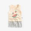 Verano Recién Nacido Infantil Ropa para Niños Traje Chaleco Algodón Puro Shorts Estilo Coreano Ropa de Bebé para Niños y Niñas Sin Mangas