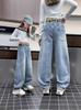 Jeans para Niñas Primavera y Otoño 2025 Nuevo Estilo Occidental Pantalones Machete para Niñas Pantalones Casuales Sueltos de Primavera para Niños Grandes