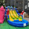 Toboágua inflável de coqueiro crianças piscina inflável escorregador trampolim combinação brinquedo pvc parque aquático
