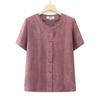 Camisa de Verão da Vovó Top de Estilo Ocidental para Mães de Meia-idade e Idosas Verão Manga Curta Camisa para Sogra de 60 anos