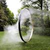 Escultura de acero inoxidable anillo personalizado spray madre e hijo espíritu de ciervo bastión metal Galería adornos de paisaje grandes para exteriores