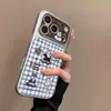 Funda para iPhone 17 Pro Max a Cuadros con Temática de Perros, Modelo Nuevo para Apple 16 Pro, 15 Pro, Funda de Cuero Niche 16