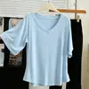 Top de fitness holgado para mujer, camiseta de manga corta deportiva para correr en verano, cubierta de secado rápido para Pilates, conjunto de atuendo de yoga