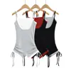 Macacão de Alça Falsa Duas Peças Cor Contrastante Feminino Verão Apertado Estilo Spice Girl Casual Design com Senso Macacão Curto de Cintura Alta