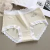 Fofa Macia Textura Amiga da Pele Menina Algodão Puro Calcinhas Femininas Estilo Japonês Design Sem Costura Senso Cintura Média Simples Elástico da Cintura Calcinha Feminina
