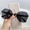 Óculos de sol masculinos da moda com corte sem aro, proteção solar, proteção UV, óculos de sol de novo estilo, óculos de sol femininos da moda europeia e americana, proteção solar de alta qualidade, sombra de sol