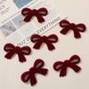 Pendientes de acrílico flocado para otoño e invierno, sencillos, combinables con todo, color vino tinto, con lazo perforado, accesorios DIY hechos a mano, funda para teléfono móvil