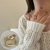 Anéis Minimalistas Foscos Escovados Empilháveis para Mulheres, Modernos Versáteis Design de Nicho Único Anéis Abertos Anéis para o Dedo Indicador Tendência