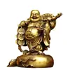 Gu Yunzhai Latão Buda Sorridente de Latão Buda Carregando Saco Buda Saco de Dinheiro Ornamento de Latão Buda Maitreya Estatueta de Cobre para Atrair Riqueza