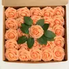 Set de Regalo Caja Transfronteriza de Rosas de Espuma Pe, Flores Artificiales con Tallos y Hojas, 50 Piezas, Flores para Decoración de Bodas, Regalo del Día de San Valentín