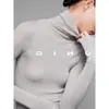 Elegante y sofisticada capa base de punto de cuello alto para mujer, perfecta para otoño e invierno. Este elegante y hermoso suéter de corte ajustado presenta un diseño único de cuello con volantes
