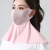 Protección para el Cuello, Mascarilla de Protección Solar, Verano Femenina de Seda Helada de Aspecto Elegante, Protección Ocular, Transpirable, Ligera, Estéreo Anti-UV