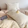 Juego de cuatro piezas de terciopelo de leche de doble cara engrosado para invierno, ropa de cama de forro polar de coral más terciopelo, cálida funda nórdica de franela, sábana