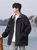 Chaqueta de Patchwork a Cuadros con Cuello Alto para Hombre, Temporada de Primavera y Otoño, Marca de Moda Americana, Cortavientos, Impermeable, Estilo High Street, Chaqueta Guapa para Pareja