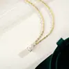 Collar Clavícula Colgante Pera Gota de Agua para Mujer Chapado en Oro de 14K Plata de Ley 925 Juego Completo Collar de Moissanita Exclusivo Transfronterizo