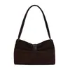 Bolsos Otoño Invierno Estilo Maillard Para Viajar Suede Felpa Bolso de Hombro Único Bolso de Axila Sensación de Alta Gama Bolso Tote Retro Esmerilado Mujer