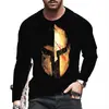 Comercio Exterior Otoño Nuevo Camiseta Casual Ropa de Hombre Manga Larga Cuello Redondo Impresión 3D Moda Suéter Camiseta de Hombre