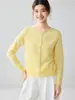 Estilo Básico Suave|Versátil Cárdigan de Punto 100% Cachemira Pura Consinee para Mujer Suéter Abrigo Simple para el Trabajo