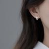 Pendientes Mobius de plata 925 con espiral, hebilla para oreja, para mujer, cortos, elegantes, combinables, pequeños, joyería para orejas.
